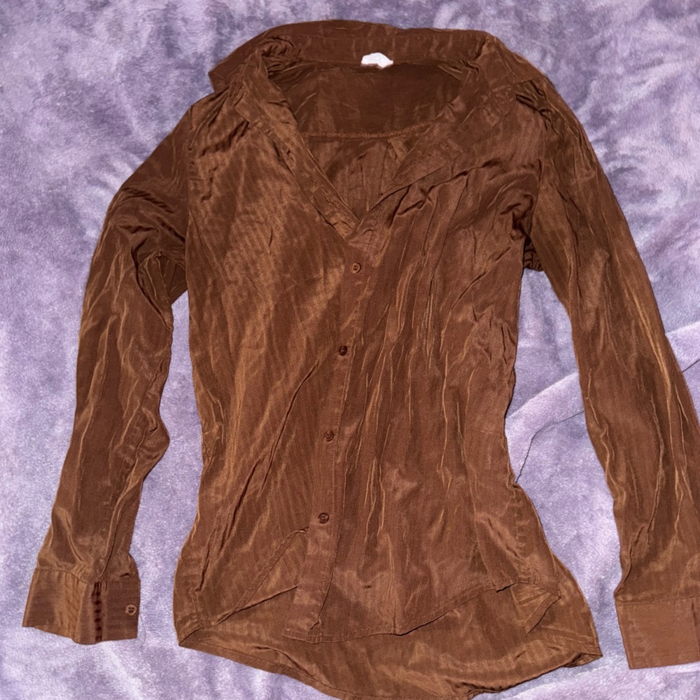 Brown Button-Up Shirt
